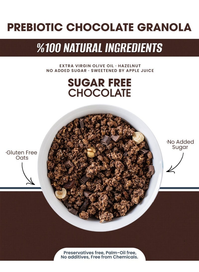 PURE BITE %100 Natural, Gluten Free, NO Sugar Added, Prebiotic Chocolate Granola, 300gr. - Image 3